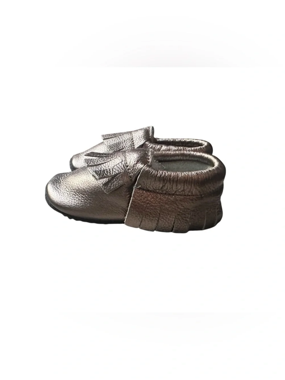 Mia’s Moccs Leather Ruffle Shoe Toddler Size 6‎ Gold NWOT
